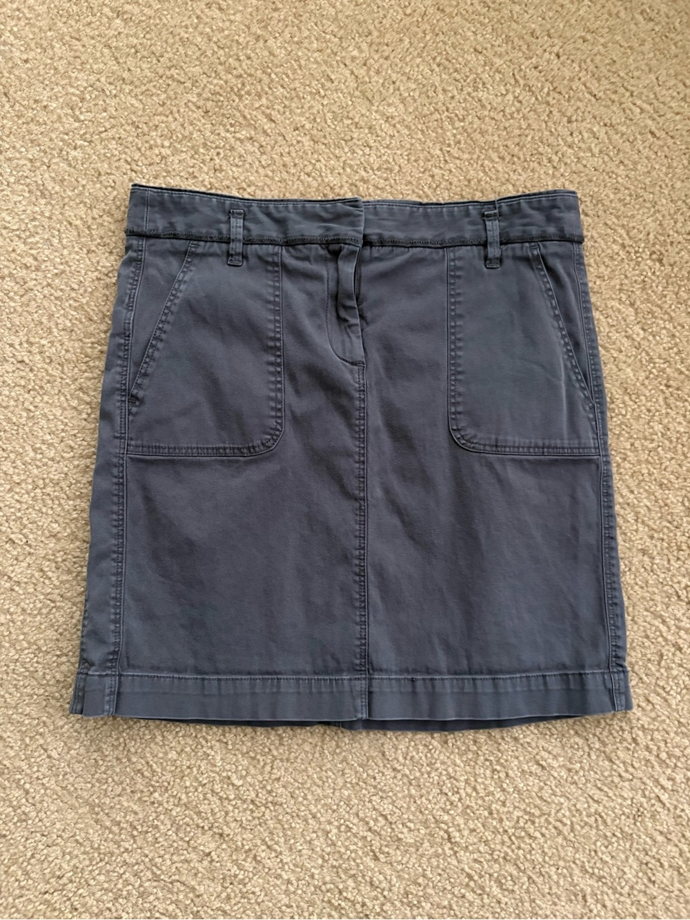 LOFT Grey Mini Skirt with Front Patch Pockets